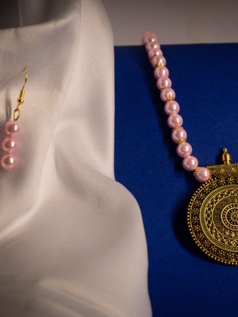 Victorian circular copper necklace set