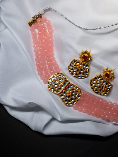 Gold studded Choker Necklace Set