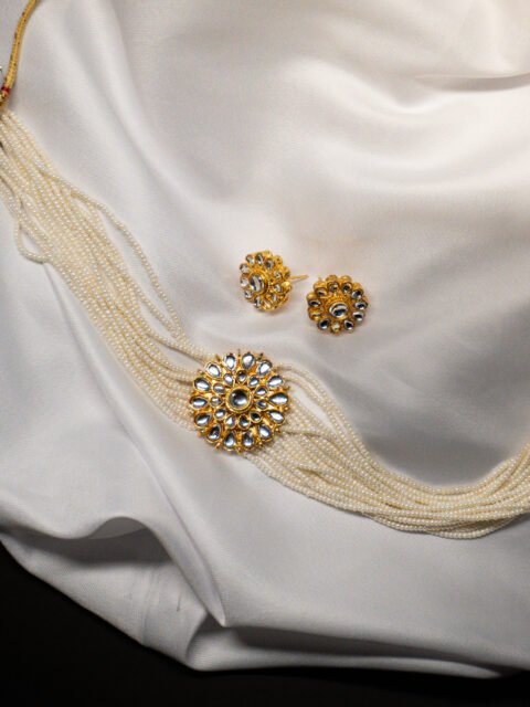 Real Jaco Bead Flowered Choker Set