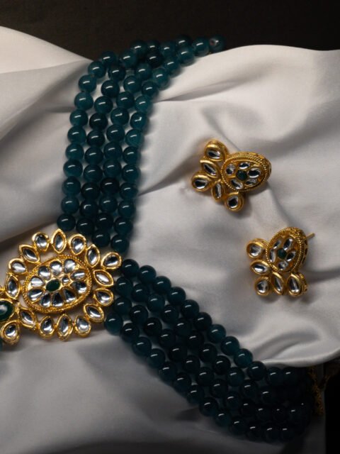 Gold Plated Stone Carving Choker Set