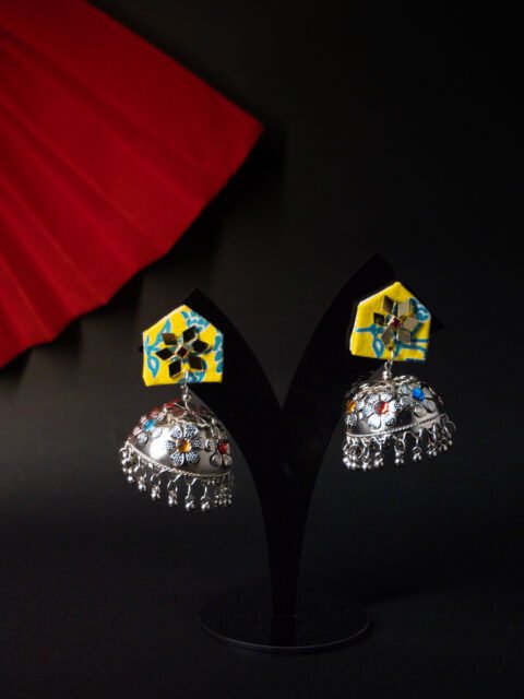 Gs Silver Fabric Jhumka
