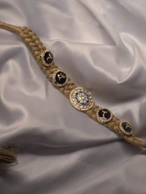 Boho Stone-Studded Gold-Plated Statement Threadpatta Choker