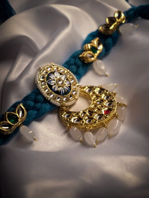 Polki lotus stone studded designer thread choker