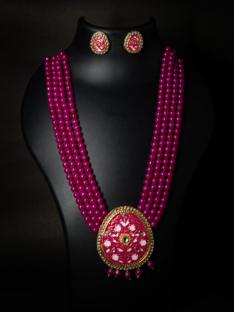 Stone Studded Meenakari Rani Moti Haar
