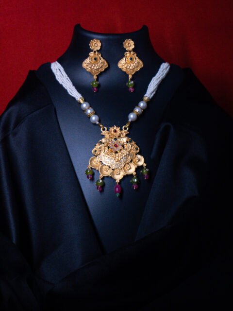 18 Carat Gold Plated Real Jaco Beads Necklace Set