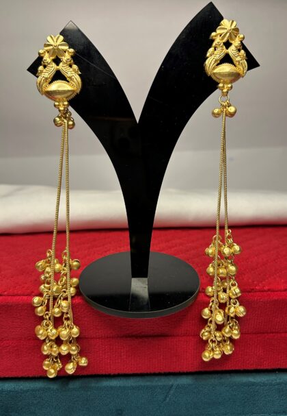LAVANYA LUXURY KASHMIRI-PEACOCK LONG EARRINGS